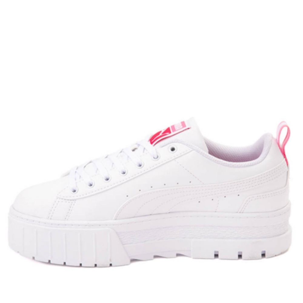Puma White and Pink Floral Sneakers - Picture 2 of 6